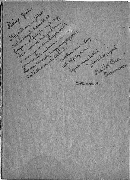 Brief von Vera Mahler